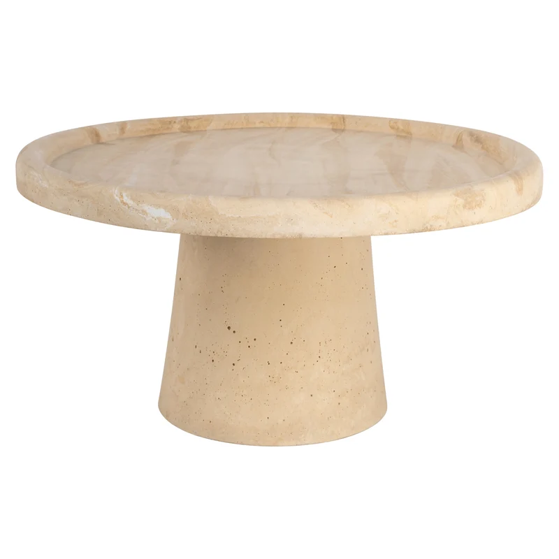 Kuchenplatte Beccy Beige Richmond, handgegossenes Harz, Ø 39 cm