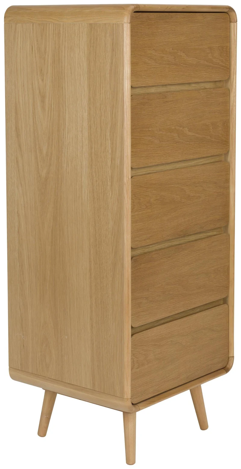 Schrank Kommode RISE Natural von ZUIVER mit 5 Schubkästen