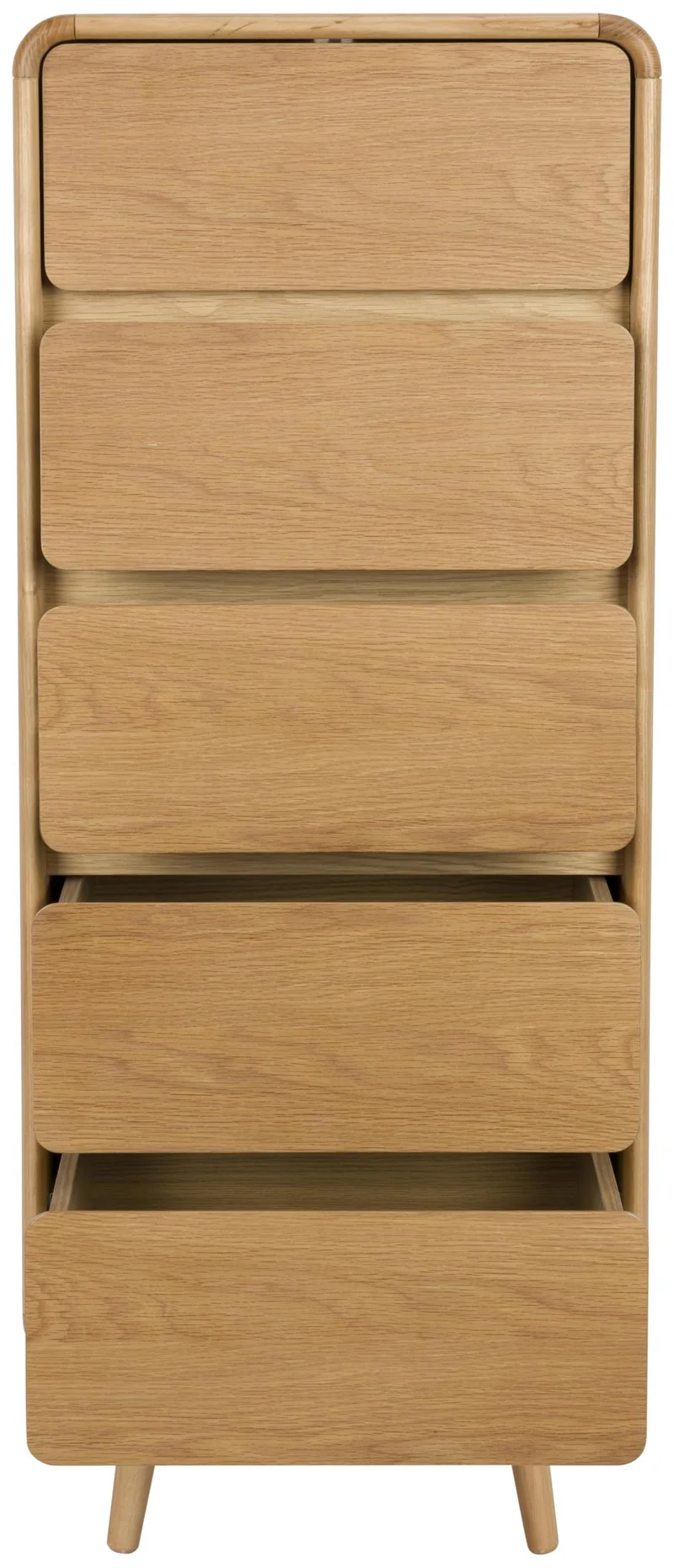 Schrank Kommode RISE Natural von ZUIVER mit 5 Schubkästen