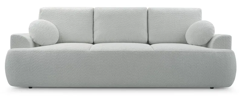 Drei-Sitzer-Schlafsofa Barletto mit Stauraum, grau-beige Bouclé