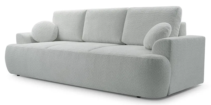 Drei-Sitzer-Schlafsofa Barletto mit Stauraum, grau-beige Bouclé
