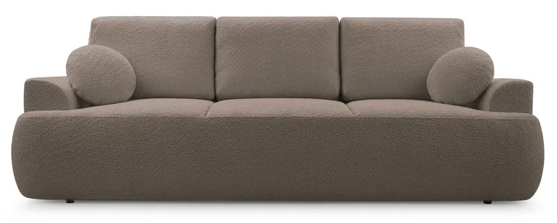 Dreisitziges Schlafsofa Barletto mit Stauraum, schmutziges Rosa Bouclé
