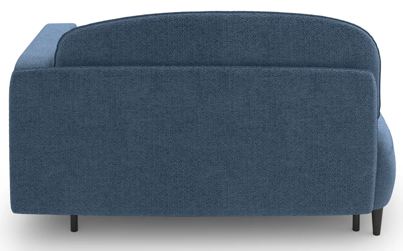 Ausziehbare Liege Pinkio linksseitig mit Stauraum, blaues Chenille