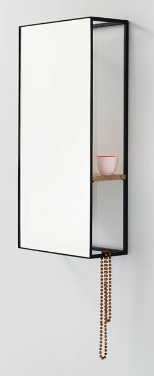 Casa Padrino Luxus Wandspiegel mit Regal 40 x 17 x H. 80 cm - Designer Spiegel