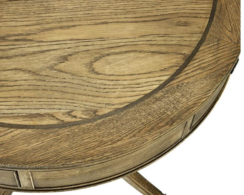 Casa Padrino Luxus Wohnzimmer Beistelltisch Naturfarben / Messing Ø 80 x H. 74 cm - Wohnzimmermöbel