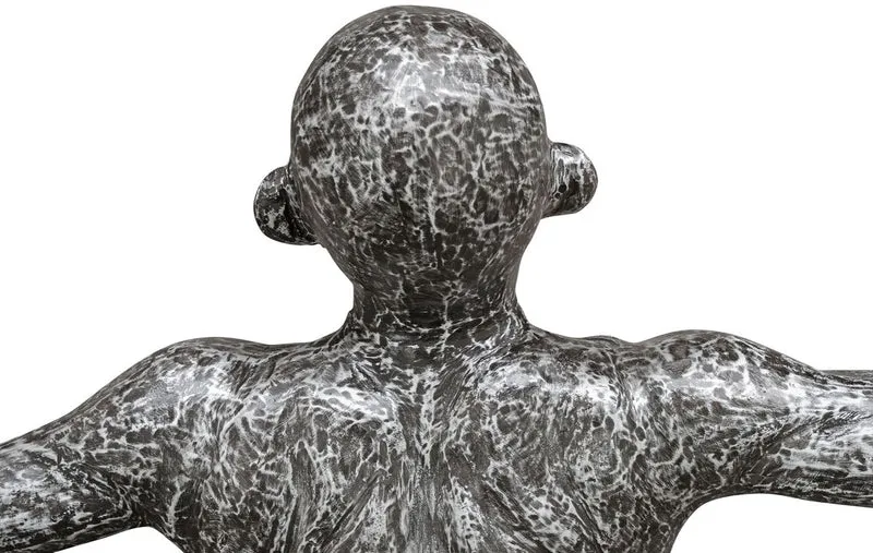 Casa Padrino Luxus Kunstspringer Skulptur Silber / Schwarz 147 x 157 x H. 80 cm - Große Turmspringer Figur