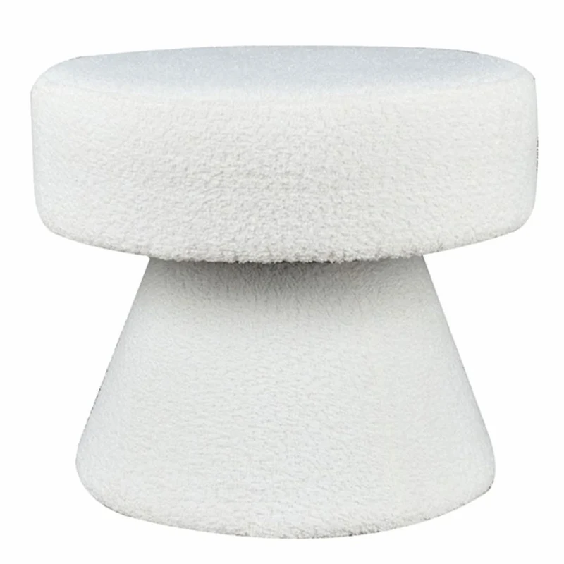 Casa Padrino Hocker Weiß Ø 52 x H. 46 cm - Runder Wohnzimmer Sitzhocker
