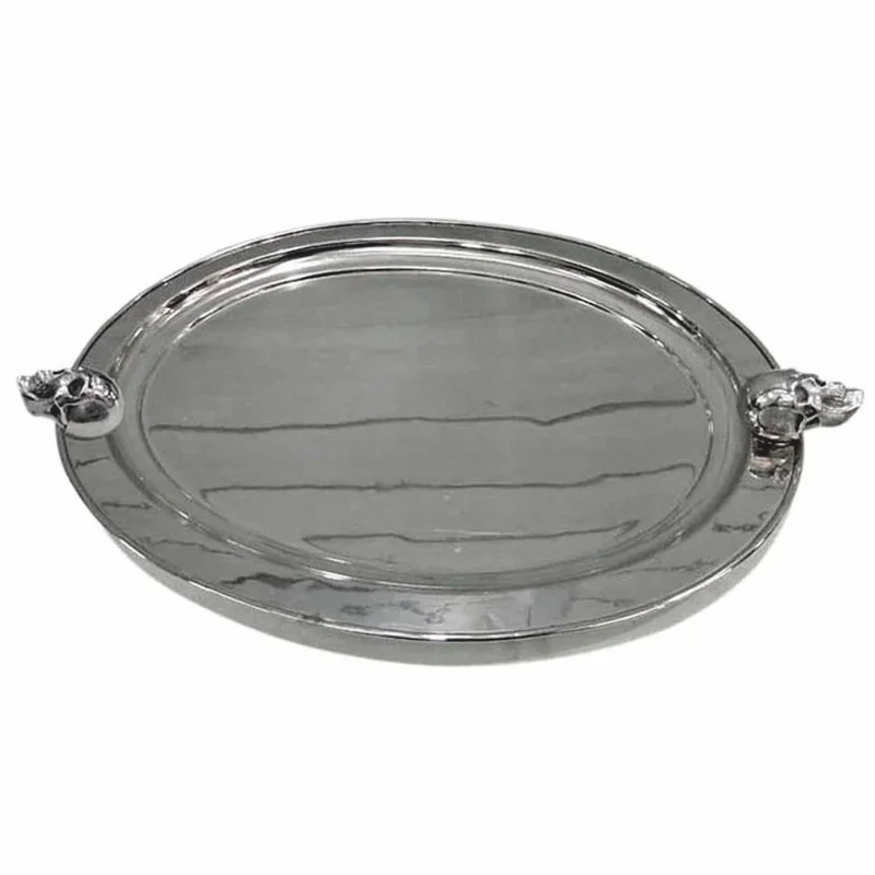 Casa Padrino Metall Serviertablett Silber 62 cm - Gastronomie Accessoires