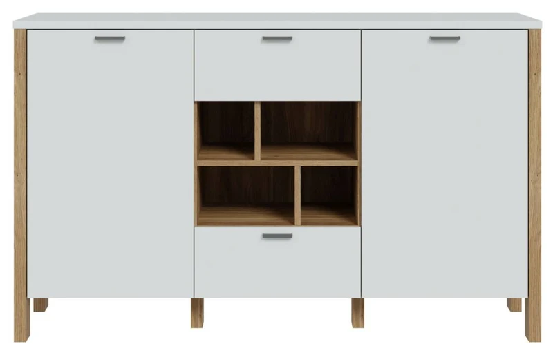 Sideboard SAITAMA mit offenem Regal Dekor Secret Grey / Mauvella Eiche