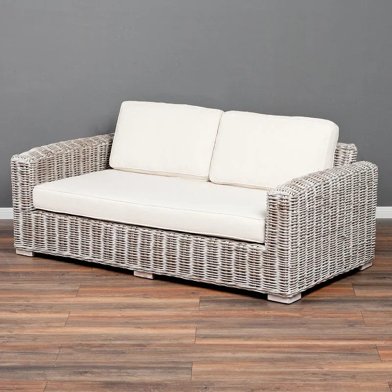 4tlg. Loungemöbel-Set Sitzgruppe LIVING Rattan White Wash