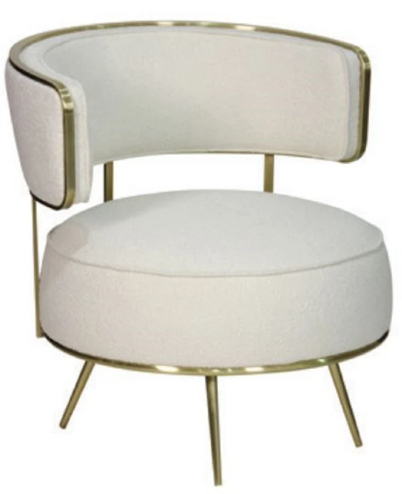 Casa Padrino Luxus Sessel Creme / Gold 76 x 72 x H. 81 cm - Wohnzimmer Sessel - Hotel Sessel - Wohnzimmer Möbel - Hotel Möbel - Luxus Möbel - Luxus Einrichtung