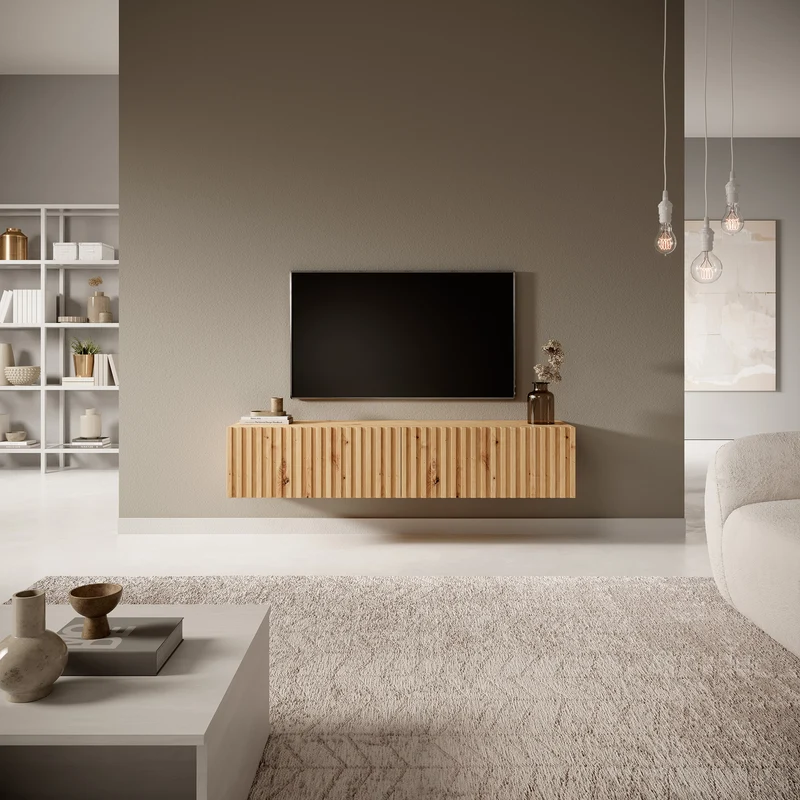 TV-Schrank Telire 138,6 cm Artisan Eiche Lamellen