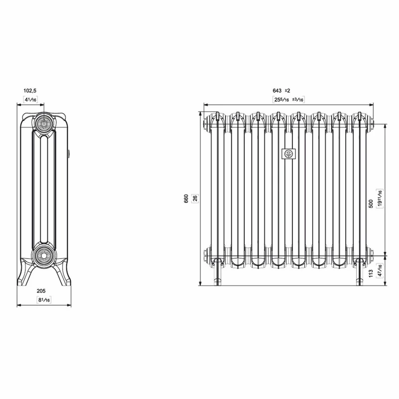Casa Padrino Barock Gusseisen Heizkörper Grün / Bronze 64 cm - Vintage Heizung