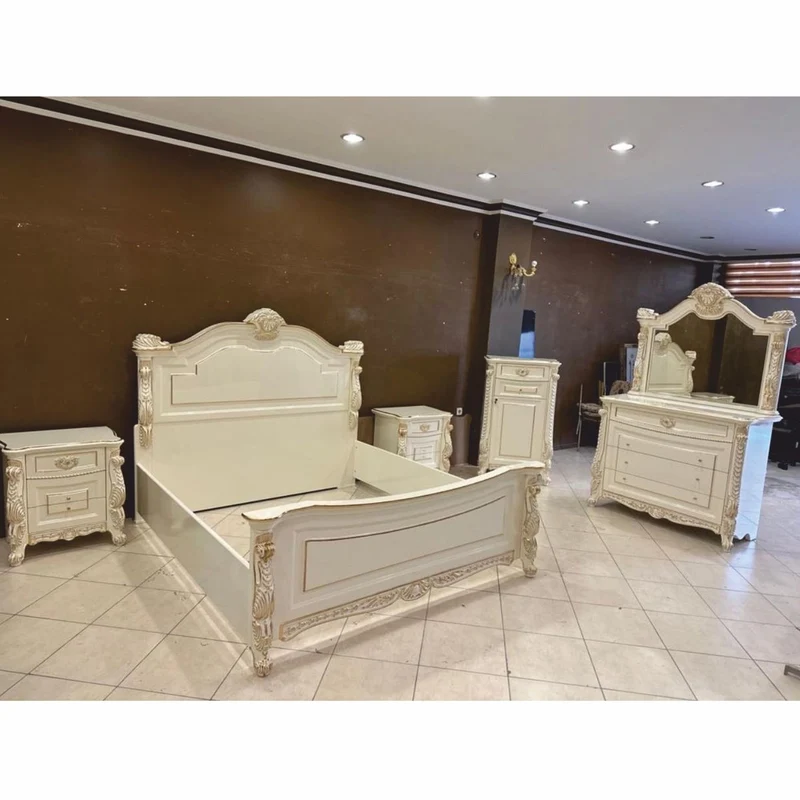 Casa Padrino Luxus Barock Kommode mit Spiegel Weiß / Gold - Barockstil Möbel