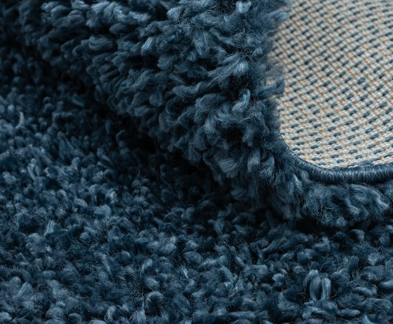 Hochflor Teppich SHAGGY dunkelblau rund diverse Größen