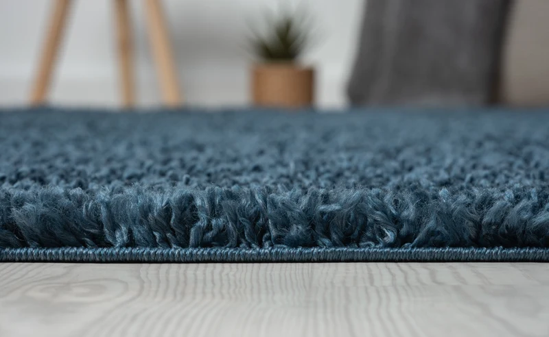 Hochflor Teppich SHAGGY dunkelblau rechteckig diverse Größen