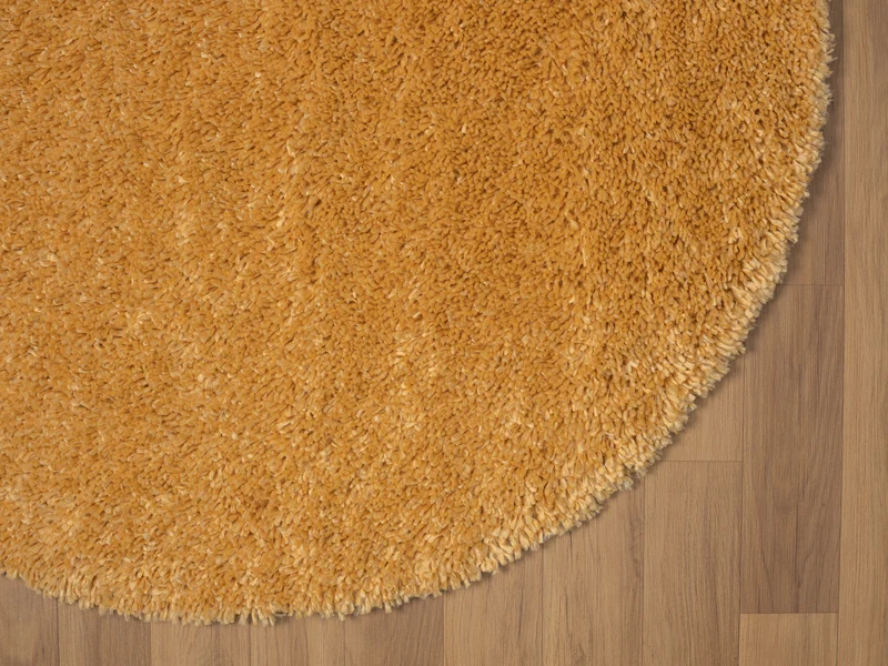 Hochflor Teppich SHAGGY goldgelb rund diverse Größen