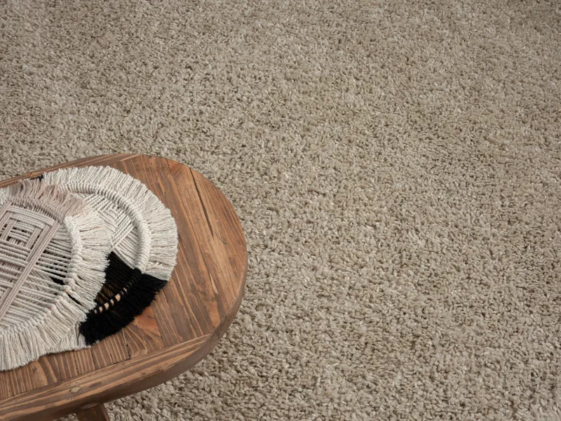 Hochflor Teppich SHAGGY beige rechteckig diverse Größen