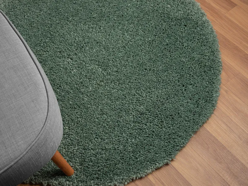 Hochflor Teppich SHAGGY hellgrün rund diverse Größen