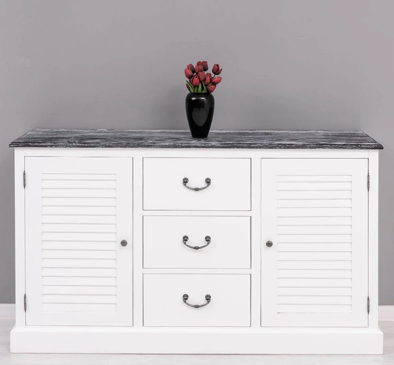 Kommode mit Lamellentüren | Sideboard aus Massivholz