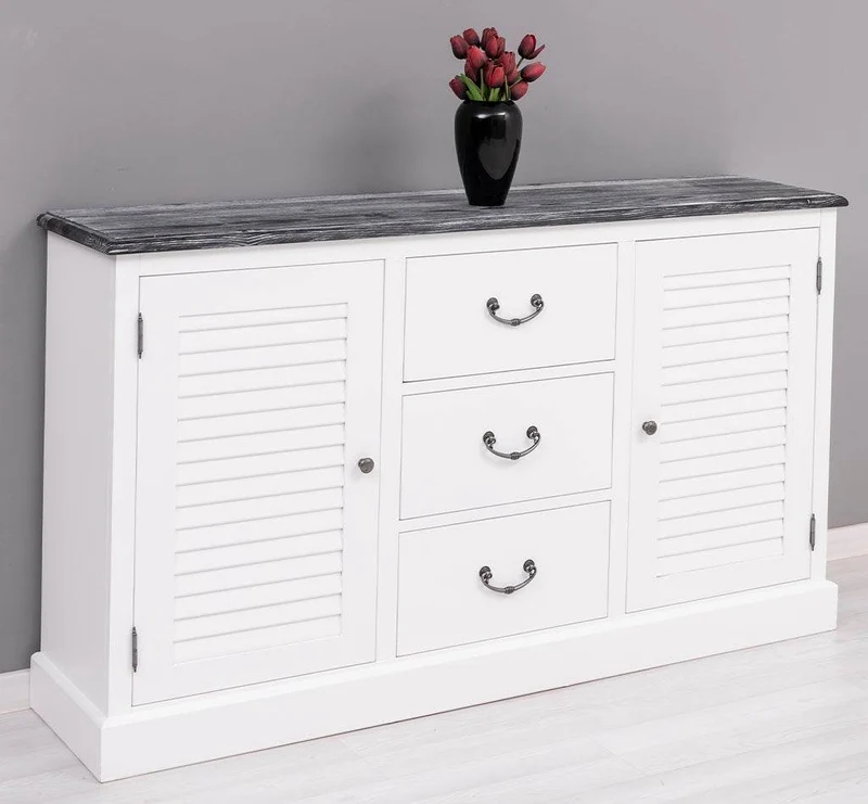 Kommode mit Lamellentüren | Sideboard aus Massivholz