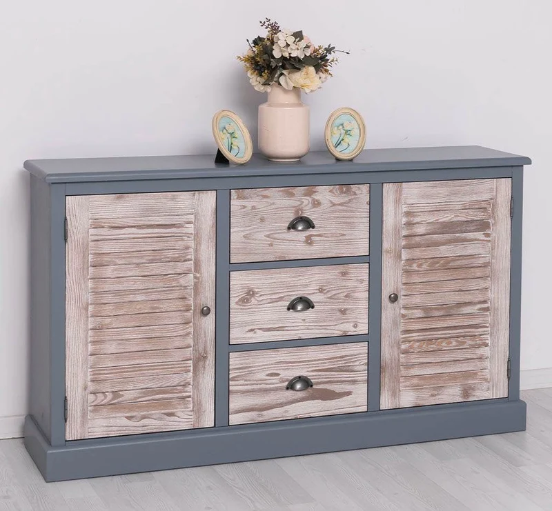 Kommode mit Lamellentüren | Sideboard aus Massivholz