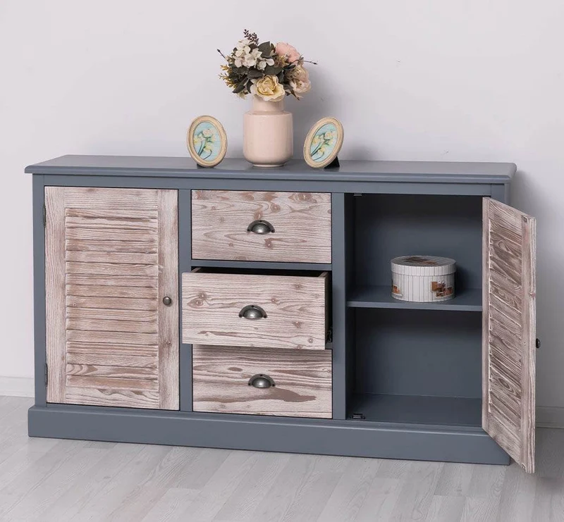 Kommode mit Lamellentüren | Sideboard aus Massivholz