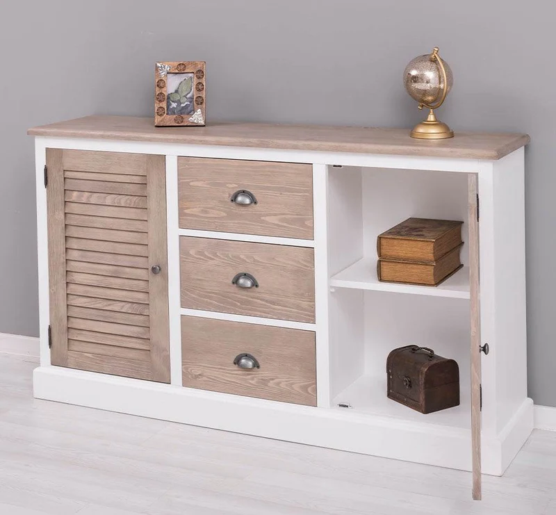 Kommode mit Lamellentüren | Sideboard aus Massivholz