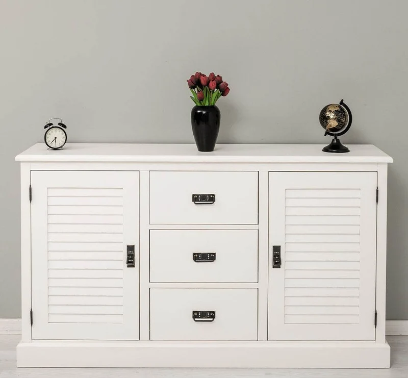 Kommode mit Lamellentüren | Sideboard aus Massivholz
