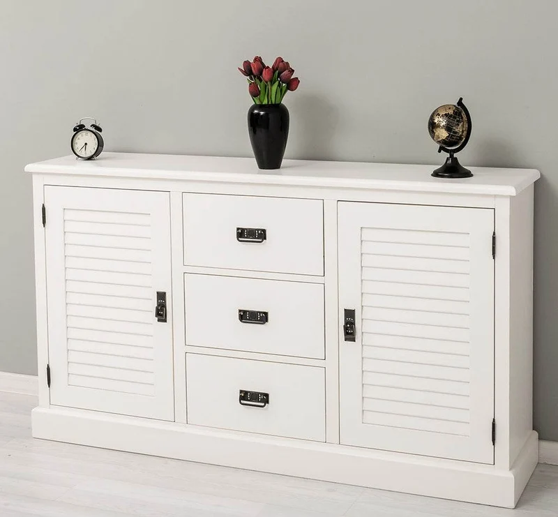 Kommode mit Lamellentüren | Sideboard aus Massivholz