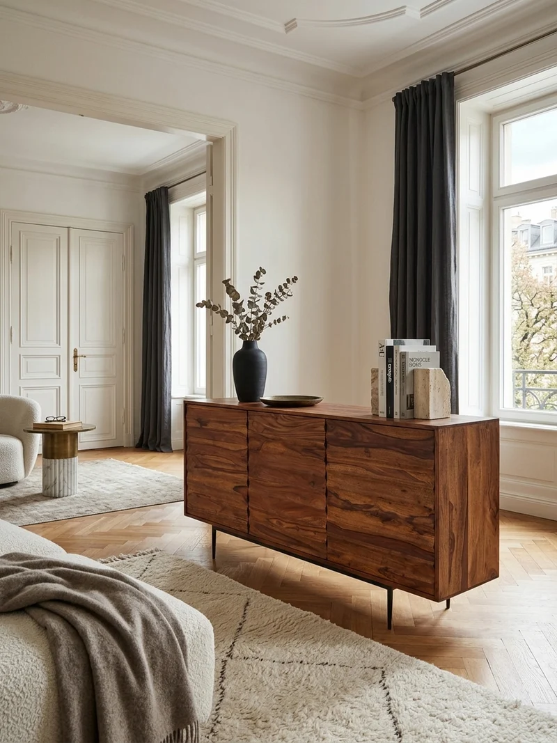 Sideboard – Massivholz, 150 cm breit, 3 Türen, modern