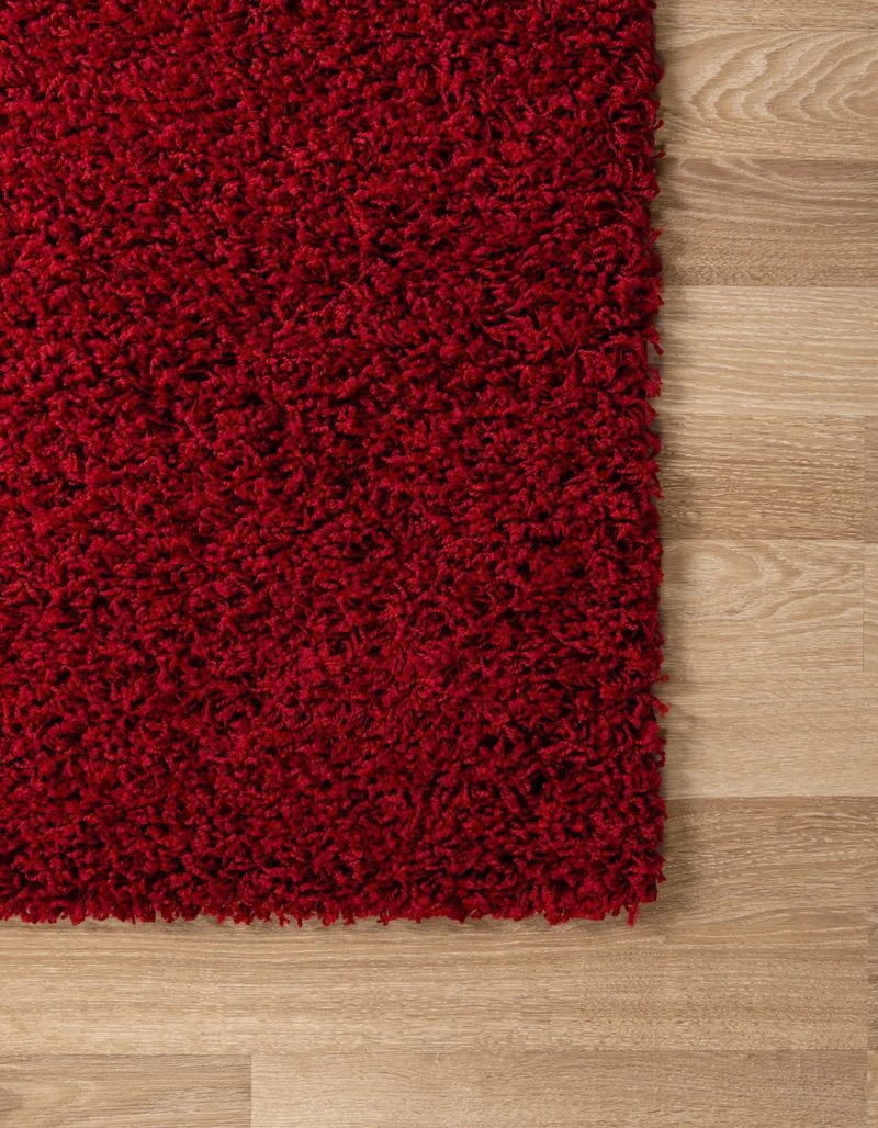 Teppich HIGH-FLOR Rechteckig Kirschrot diverse Größen