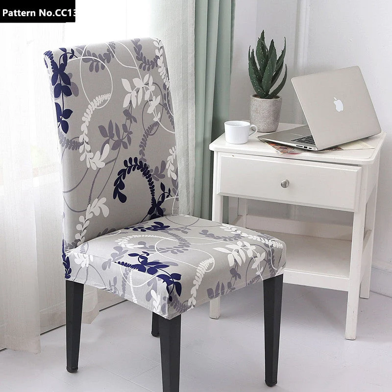 Abnehmbare, waschbare Esszimmerstuhlbezüge aus bedrucktem Stretch-Spandex für Zuhause, Küche, Party, Restaurant