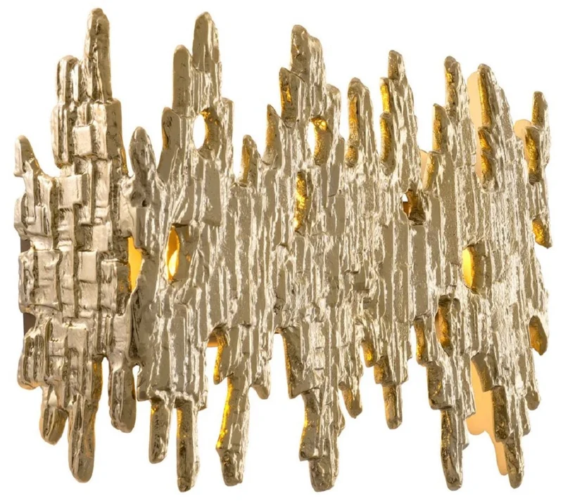 Casa Padrino Luxus Designer Wandleuchte Gold 41,5 x 10,5 x H. 27 cm - Wohnzimmer Wandleuchte - Hotel Wandleuchte - Restaurant Wandleuchte - Luxus Leuchten - Luxus Interior