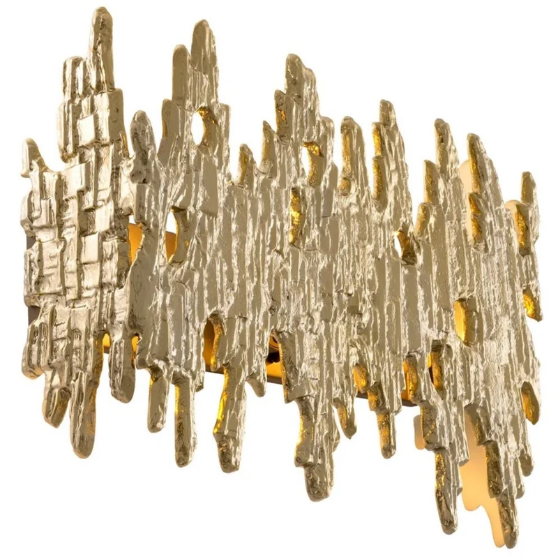 Casa Padrino Luxus Designer Wandleuchte Gold 41,5 x 10,5 x H. 27 cm - Wohnzimmer Wandleuchte - Hotel Wandleuchte - Restaurant Wandleuchte - Luxus Leuchten - Luxus Interior