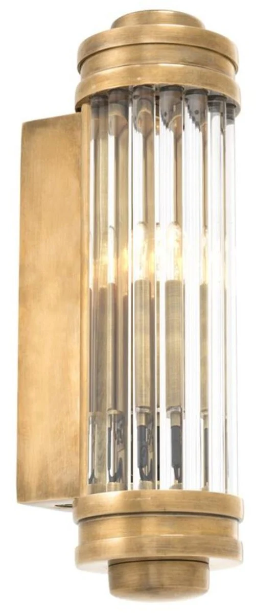Casa Padrino Wandleuchte / Wandlampe Vintage Messing 7 x 10 x H. 26 cm - Hotel & Restaurant Leuchte