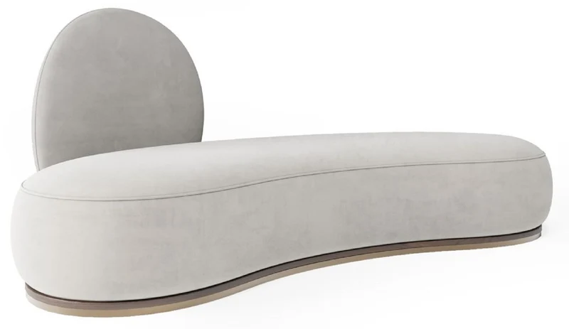 Casa Padrino Luxus Samt Sofa Grau / Braun / Messing 230 x 100 x H. 86 cm - Gebogenes Wohnzimmer Sofa - Hotel Sofa - Wohnzimmer Möbel - Hotel Möbel - Luxus Möbel