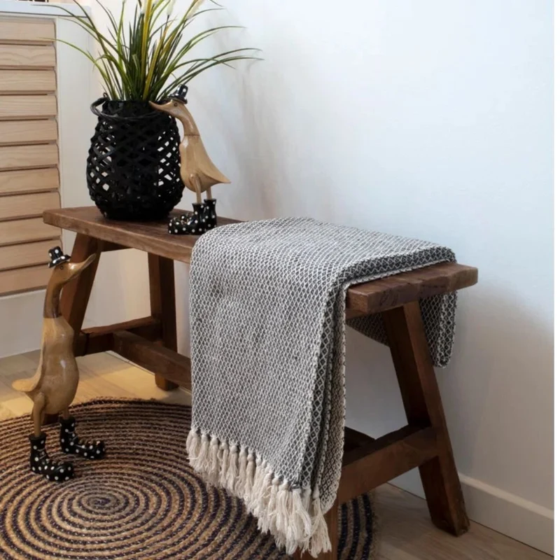 Teak Sitzbank GEMI 90cm Natural recyceltes Teakholz Massivholz