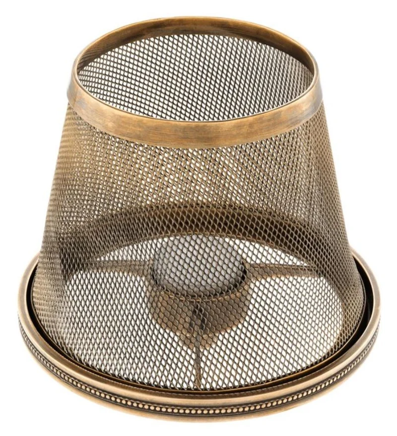 Casa Padrino Luxus Teelichthalter-Lampenschirm Vintage Messing Ø 16 x H. 13,5 cm - Hotel & Restaurant Accessoires