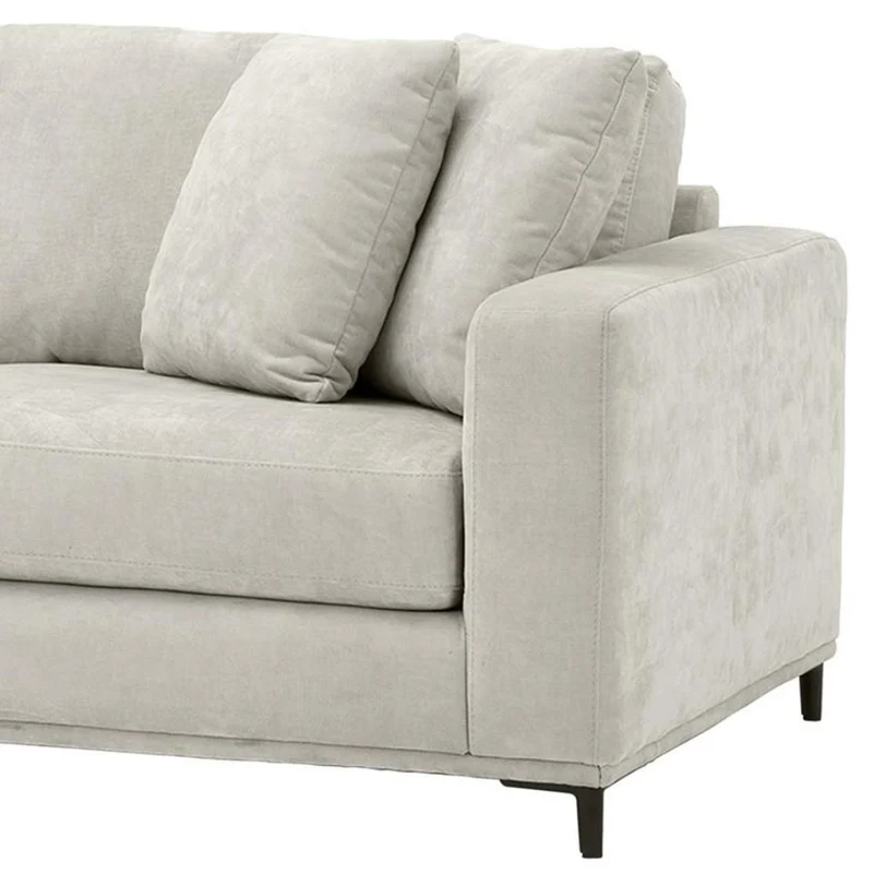 Casa Padrino Wohnzimmer Sofa Sandfarben / Schwarz 284 x 172 x H. 76 cm - Luxus Ecksofa