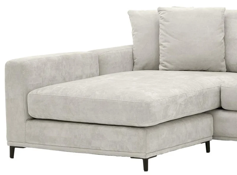 Casa Padrino Wohnzimmer Sofa Sandfarben / Schwarz 284 x 172 x H. 76 cm - Luxus Ecksofa