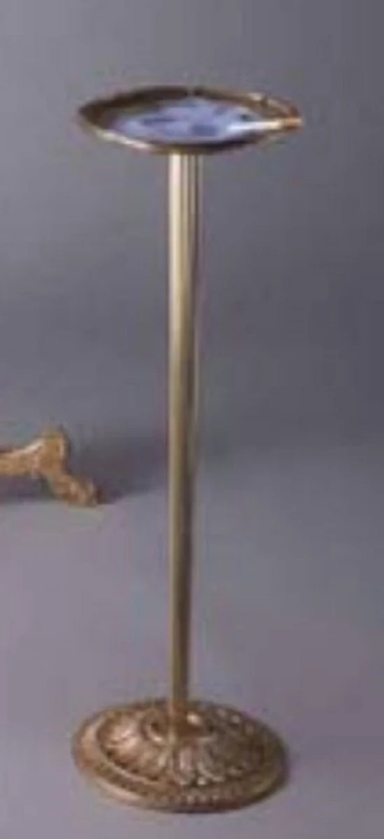 Casa Padrino Luxus Barock Aschenbecher Messing Ø 25 x H. 78 cm - Runder Barockstil Messing Aschenbecher mit Ständer - Barock Deko Accessoires - Luxus Qualität - Made in Italy