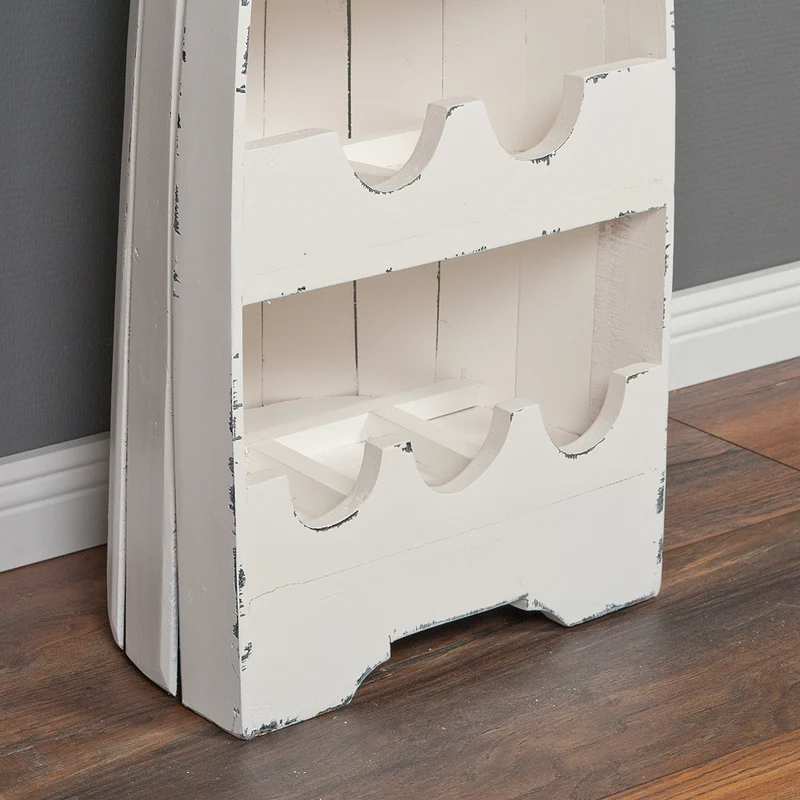 Massivholz Bootsregal VINO ca.100cm Antique-White Weinregal