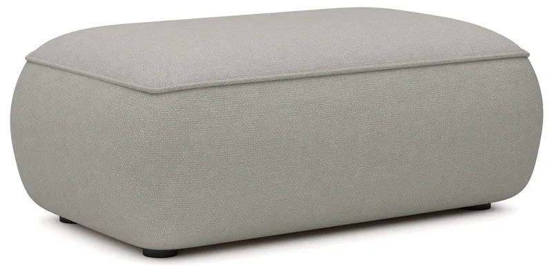 Ovo Hocker grau, pflegeleichter Chenille