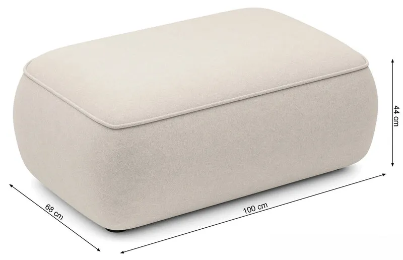 Ovo Hocker grau, pflegeleichter Chenille