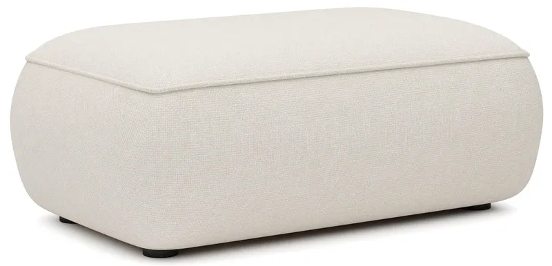 Ovo Hocker, cremiger Chenille, leicht zu reinigen