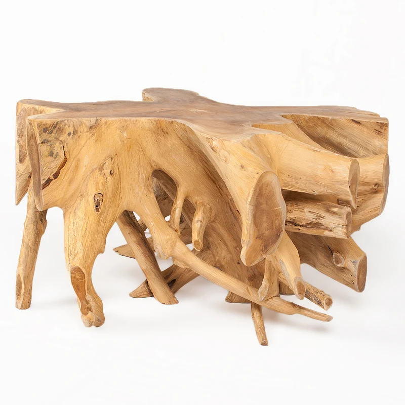 Unikat Teak Couchtisch AKAR Natural ca.80cm Natural Beistelltisch