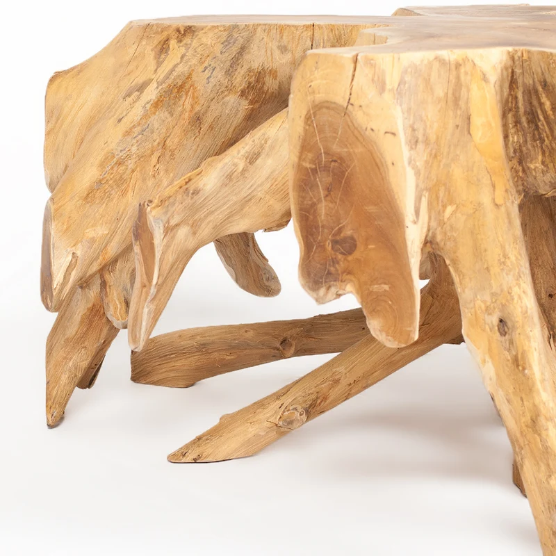 Unikat Teak Couchtisch AKAR Natural ca.80cm Natural Beistelltisch