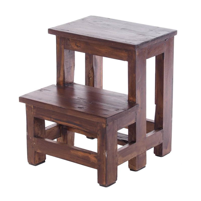 TRITTLEITER "STEP" | 46x37 cm (HxB), Altholz | Tritthocker | Farbe: 03 dunkelbraun