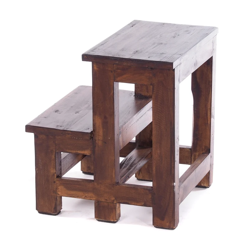 TRITTLEITER "STEP" | 46x37 cm (HxB), Altholz | Tritthocker | Farbe: 03 dunkelbraun